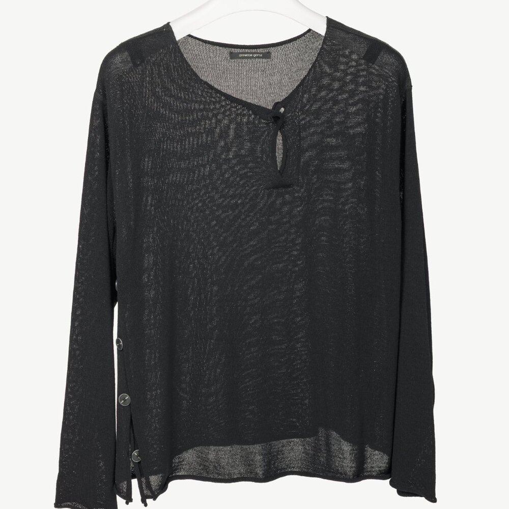 Annette Gortz Teno Black Viscose Button-Side Sweater